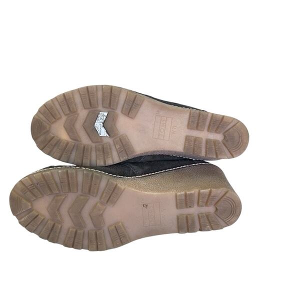 Toms Faux Suede Lace Up Wedge Heel Ankle Boot Smokey Brown Size 7.5 Medium - Picture 5 of 8